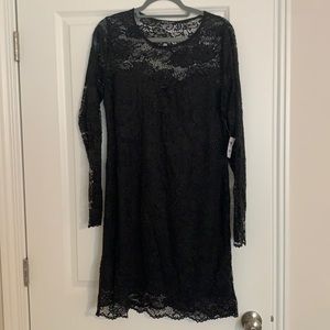 Black Lace Long Sleeve Dress